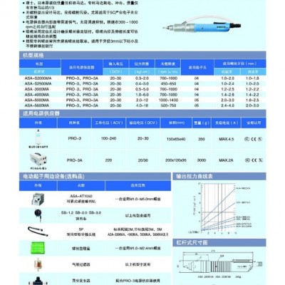 好帮手ASA-3000MA全自动变频瑞士无尘电动起子（气吸式）