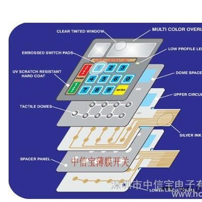 专业 PET薄膜开关 背光发光薄膜开关