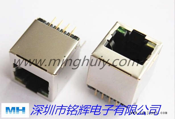 1x1 带灯RJ45 连接器 180度