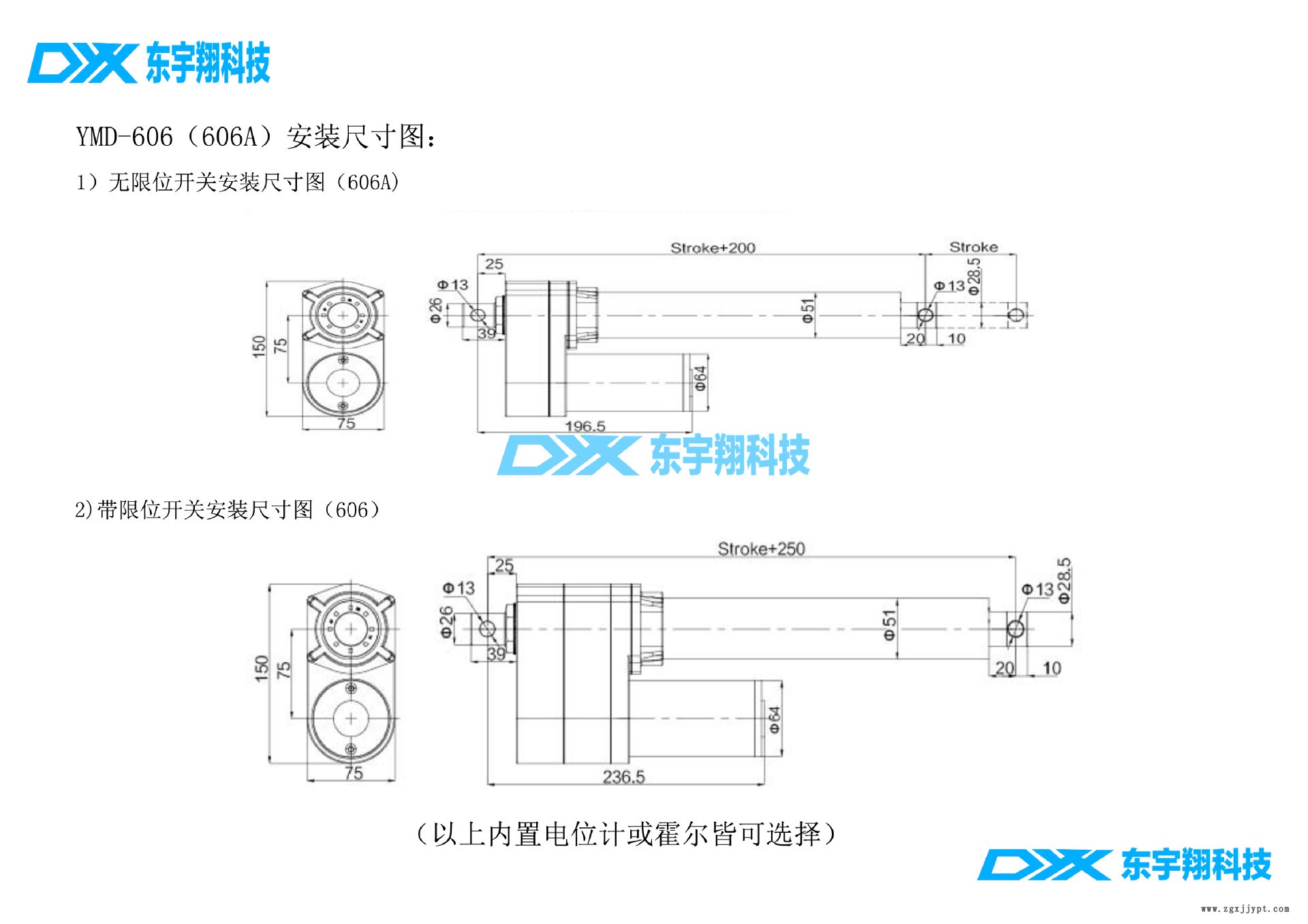 污水处理设备专用直流电动推杆采用美标密封圈防水防腐防尘示例图3