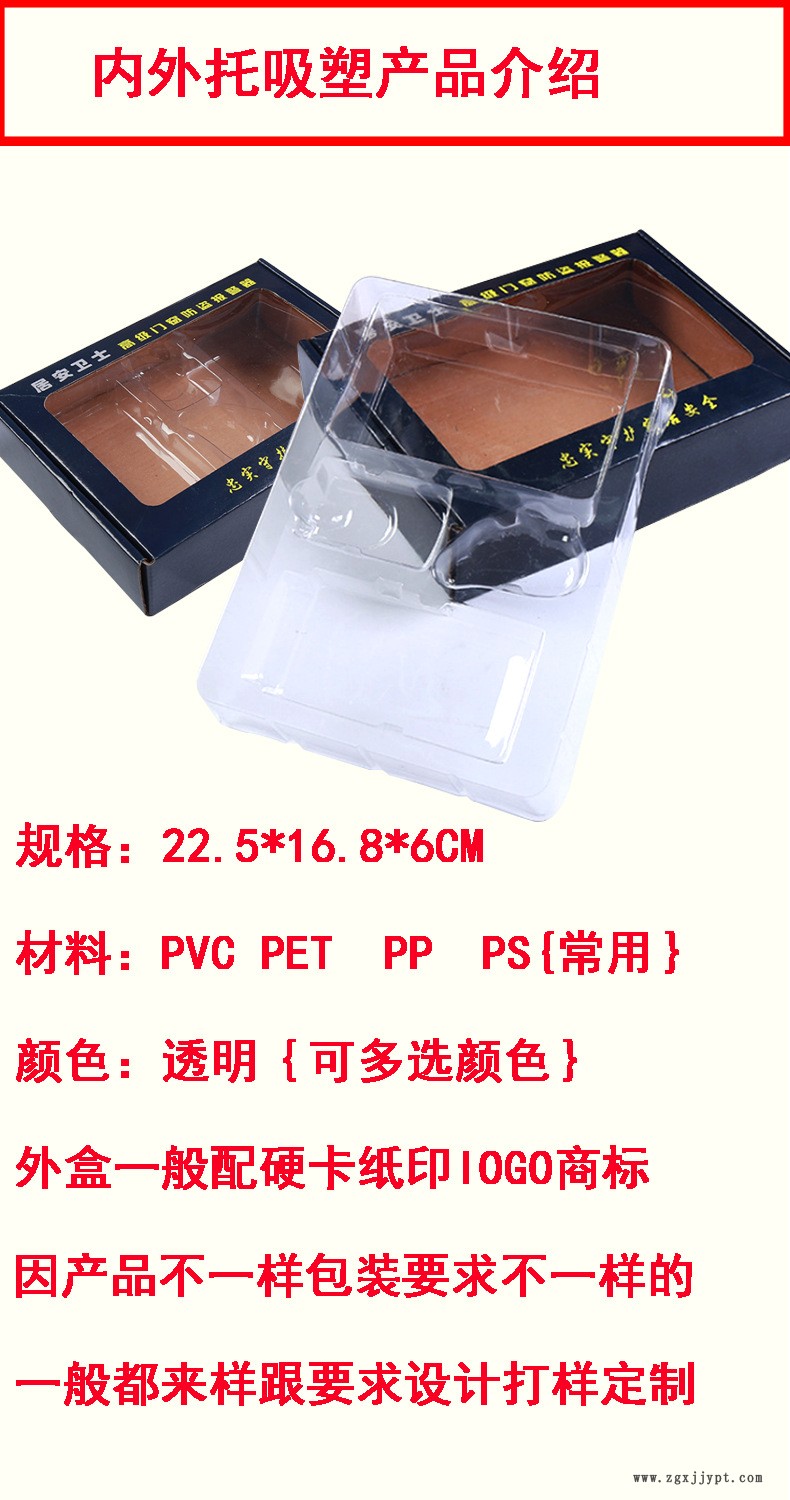 厂家定制 PVC折盒 透明植绒对折吸塑包装盒 吸塑加工示例图5