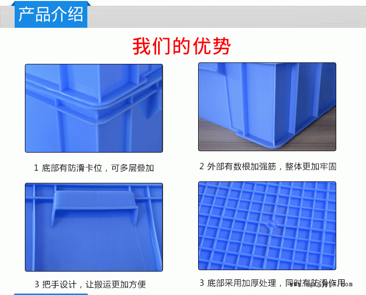 塑料周转箱 塑料错位筐批发 可套周转箱 方形塑料箱示例图1