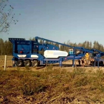 移动破碎站建筑垃圾破碎 专业生产移动破碎站价厂家 移动式石灰石制砂生产线设备 轮胎式石料破碎站 花岗岩移动破碎站