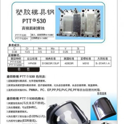 超镜面、高硬度、高耐腐蚀〈新型钢号ASSAB近似标准136〉模具钢