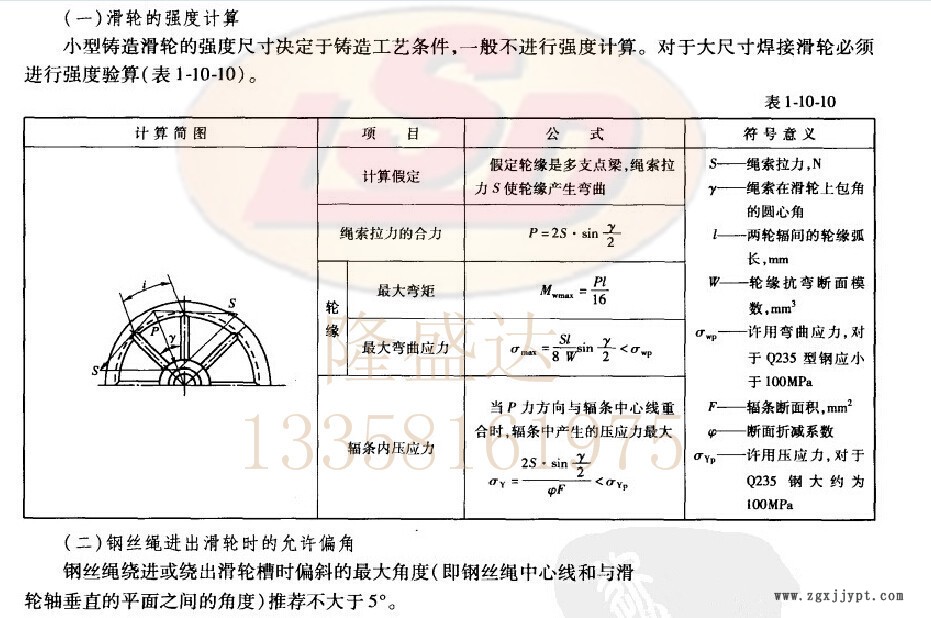 焊接滑轮的强度计算