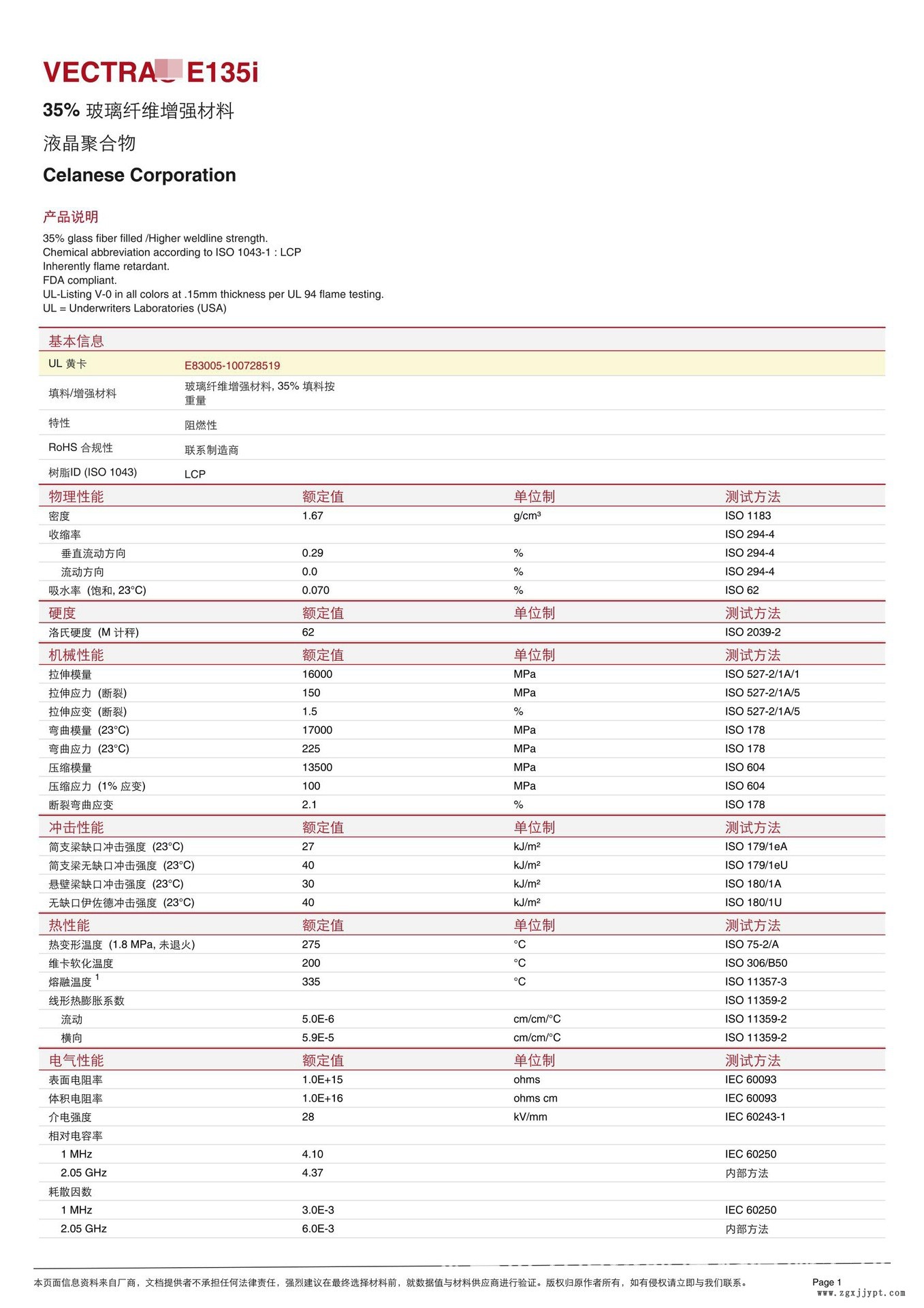 LCP/泰科纳/E135I 35%玻纤增强 SMT对应 耐高温275 防火V0示例图2