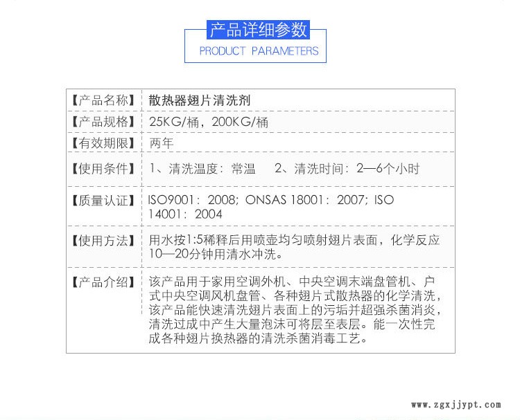 散热器表面油污清洗剂，空调散热器污垢清洗剂，散热翅片清洗剂示例图5